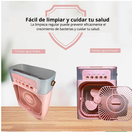 🌬️💧🌸 Ventilador 3 en 1 con Aroma | Auto Apagado ⏱️