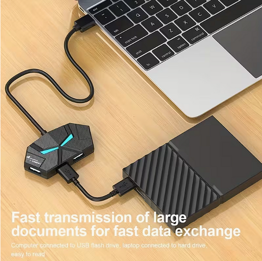 🔌⚡ Multipuerto USB 4 Puertos + Puerto Tipo-C | Conecta Todo a la Vez 💻✨