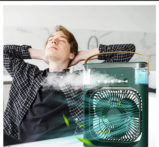 🌬️💧🌸 Ventilador 3 en 1 con Aroma | Auto Apagado ⏱️