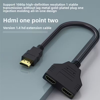 💖 Adaptador HDMI 1 Entrada a 2 Salidas | Doble Pantalla HD | Comparte tu Amor por la Imagen 📺✨