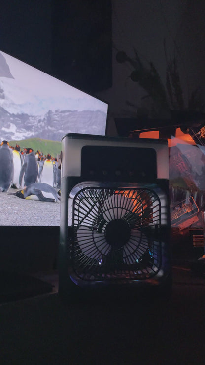 🌬️💧🌸 Ventilador 3 en 1 con Aroma | Auto Apagado ⏱️